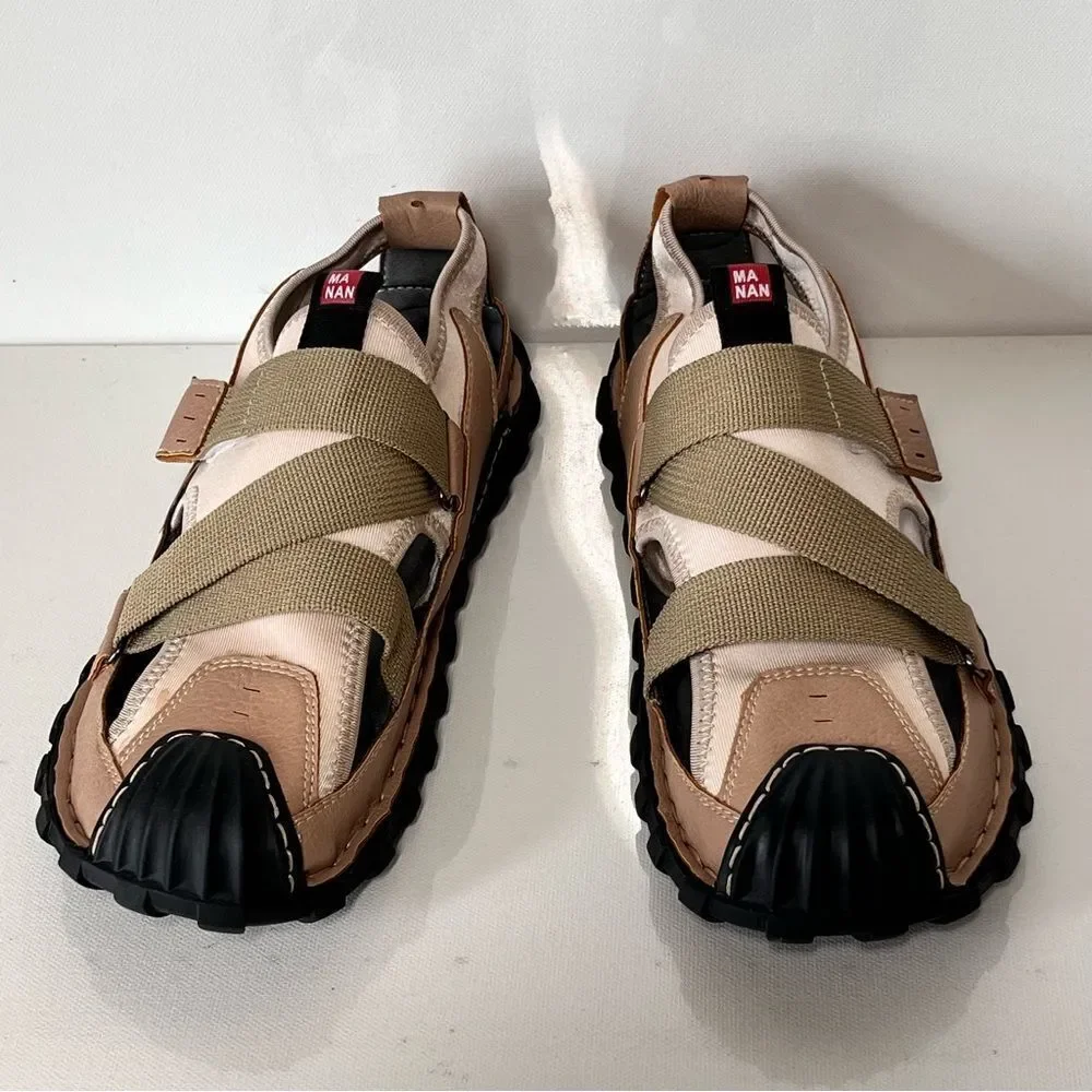 Dacomfy Mens Closed Toe Leather Sandals